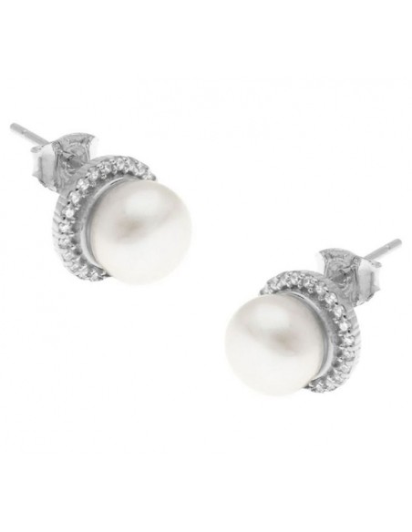 Set Silver 925° pearl with zircons