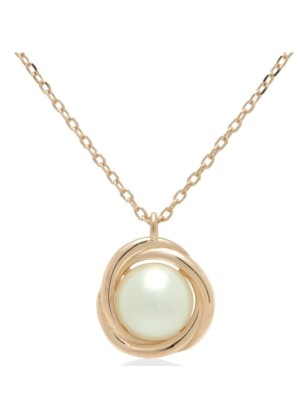 Necklace Silver Circle with pearl