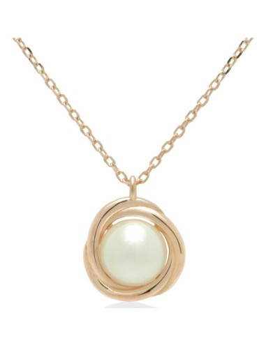 Necklace Silver Circle with pearl