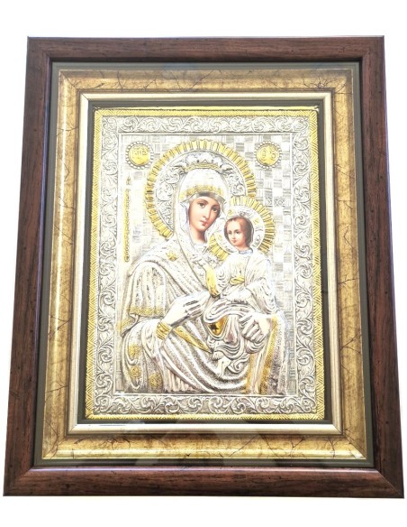 Silver icon 'Mary' glass 35x43cm