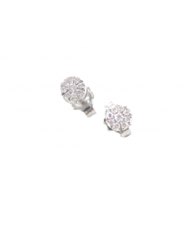 Earrings whitegold K18 'Seven Diamonds'