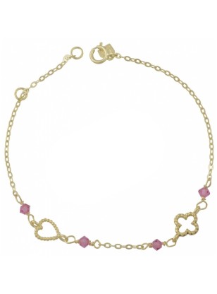 Bracelet Gold Κ9 Heart and cross