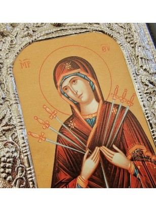 Silver icon 925° Mary 19x24cm 2