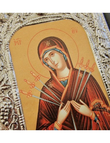 Silver icon 925° Mary 19x24cm