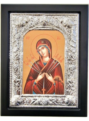 Silver icon 925° Mary 19x24cm