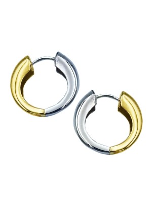 Earrings hoop gold K14 twin color 10mm 2