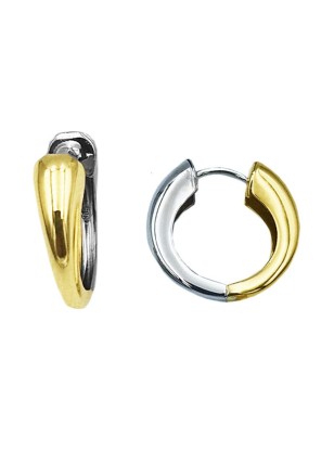 Earrings hoop gold K14 twin color 10mm