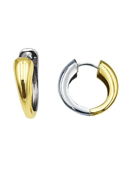 Earrings hoop gold K14 twin color 10mm