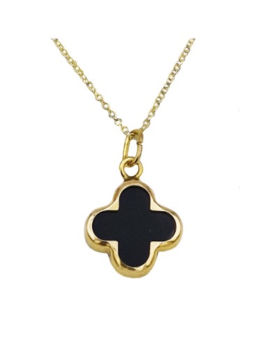 Necklace Gold K14 Onyx cross