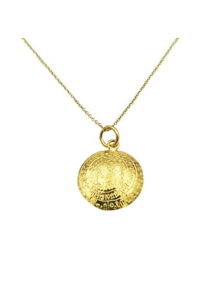Necklace Gold Κ14 Faistos Circle 15mm