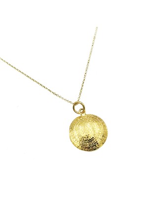 Necklace Gold Κ14 Faistos Circle 15mm 2