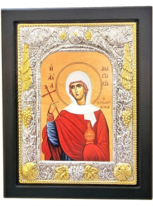 Silver icon 925° "Saint Anastasia" 19x24cm