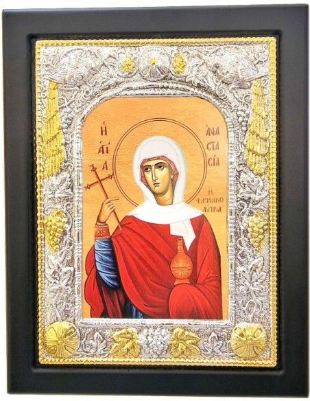 Silver icon 925° "Saint Anastasia" 19x24cm