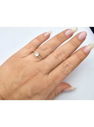 Ring gold K14 with zircon 2
