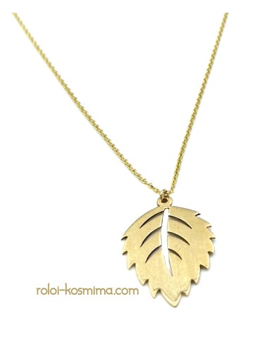 Necklace Gold K14 Leaf