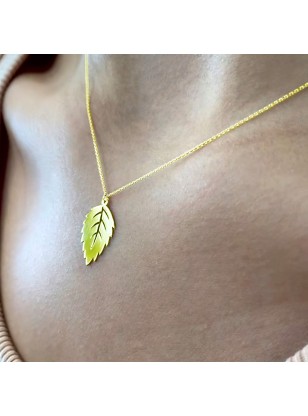 Necklace Gold K14 Leaf 2