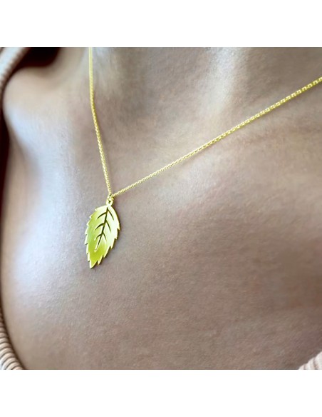 Necklace Gold K14 Leaf