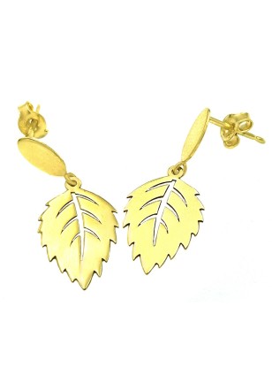 Earrings Gold K14 Leaf