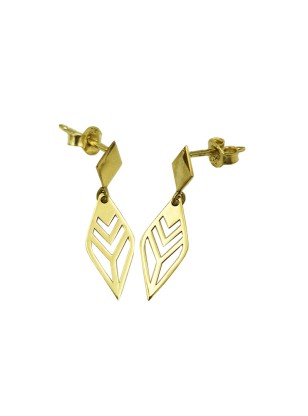 Earrings Gold K14 Rhombus