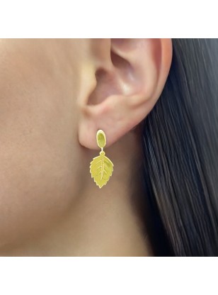 Set Necklace-Earrings Gold K14 Leaf 2