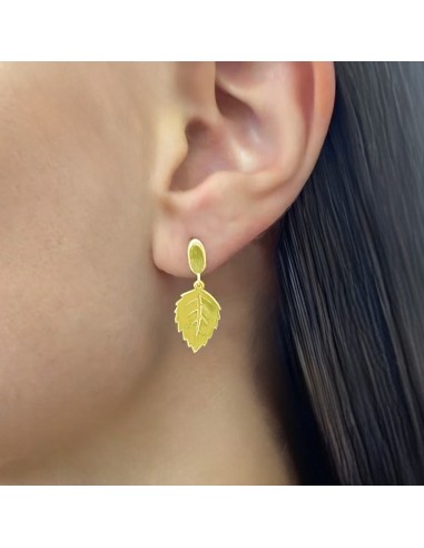 Set Necklace-Earrings Gold K14 Leaf