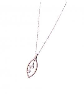 Necklace whitegold with 2 Diamonds