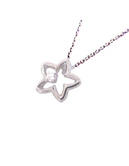 Necklace whitegold 'Star' with Diamond