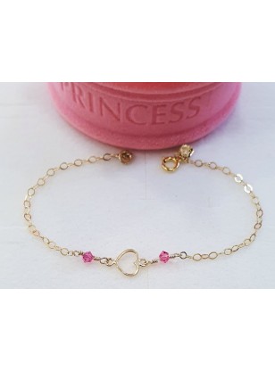 Bracelet Gold Κ9 with heart 2
