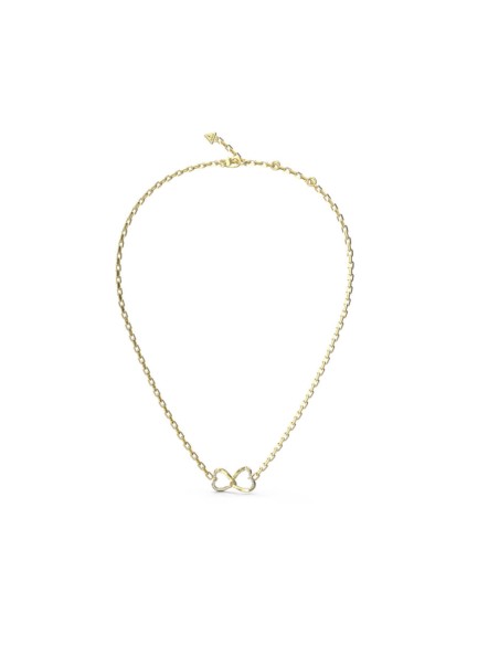 Φανταχτερό επίχρυσο κολιέ GUESS "Mon Amour" με σύμπλεγμα δύο καρδιών.