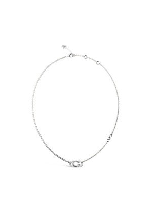 Fancy Necklace GUESS stainless steel with zircons and logo.