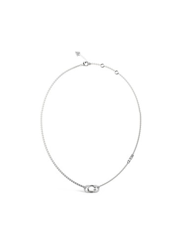 Fancy Necklace GUESS stainless steel with zircons and logo.