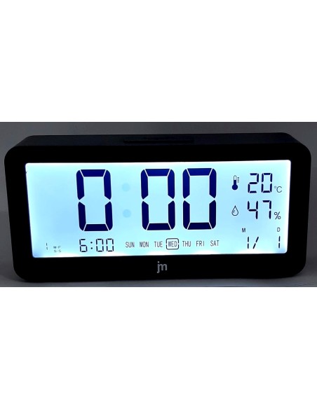 Ρολόι Ξυπνητήρι JM JD9525G ψηφιακό γκρι με θερμοκρασία & υγρασία