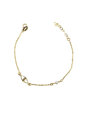 Bracelet Gold K14 Eye and pearl