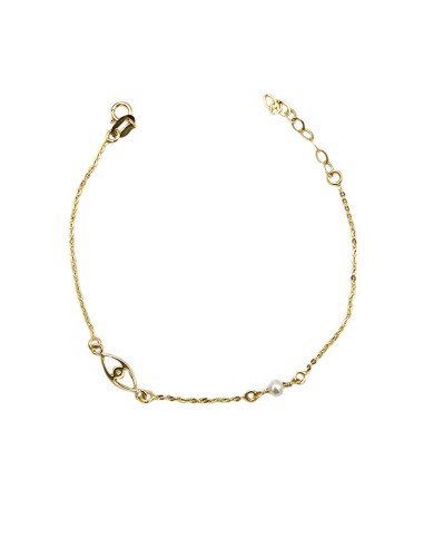 Bracelet Gold K14 Eye and pearl