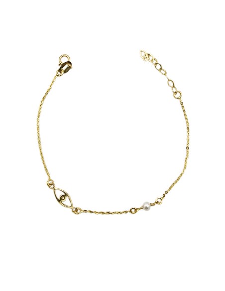 Bracelet Gold K14 Eye and pearl