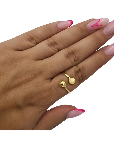 Ring gold K14 with balls