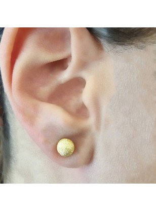 Earrings gold K14 diameter 8mm 2