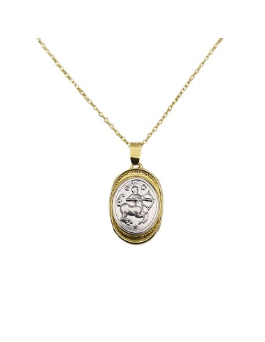 Zodiac Sign Gold K14 Sagittarius two sides