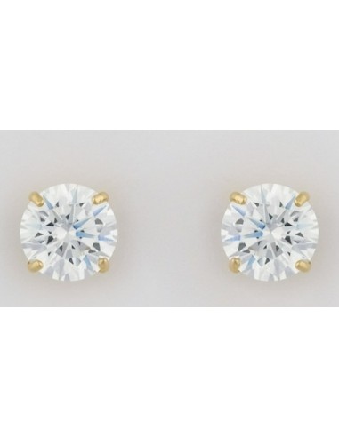Earrings gold K9 Zircon 7mm