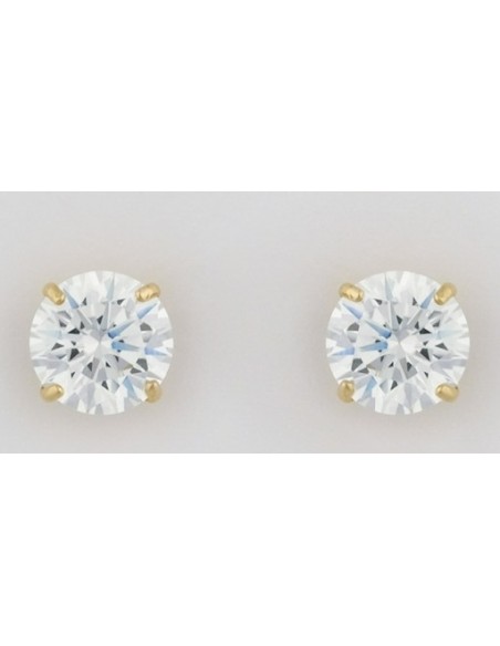 Σκουλαρίκια Χρυσά Κ9 Μονόπετρα με Zircon 7mm
