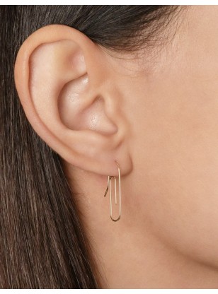 Earrings Gold K14 Paper clips 2