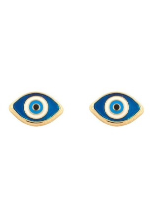 Earrings gold K9 Blue Eyes