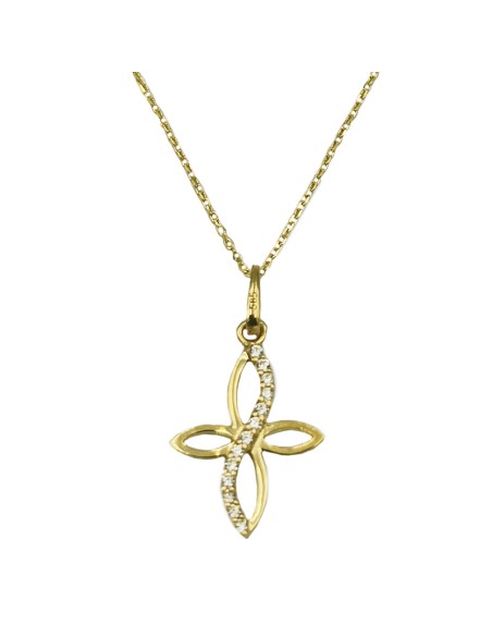 Necklace Gold K14 with Cross Mini