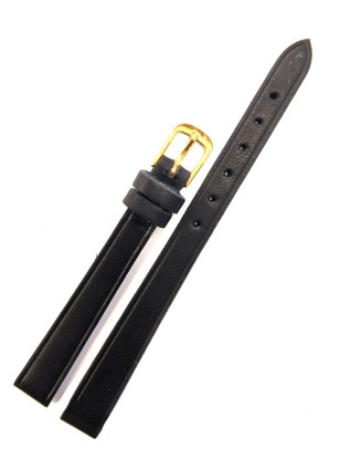 Leather Strap black 10mm goldplated buckle TZEVELION...
