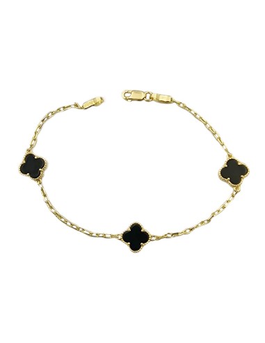 Βραχιόλι Χρυσό 9Κ με σταυρούς όνυχα τύπου Van Cleef
