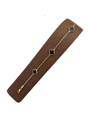 Βραχιόλι Χρυσό 9Κ με σταυρούς όνυχα τύπου Van Cleef 2