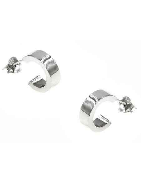 Earrings hoop Silver 925 square