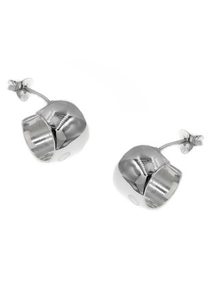 Earrings hoop Silver 925 square