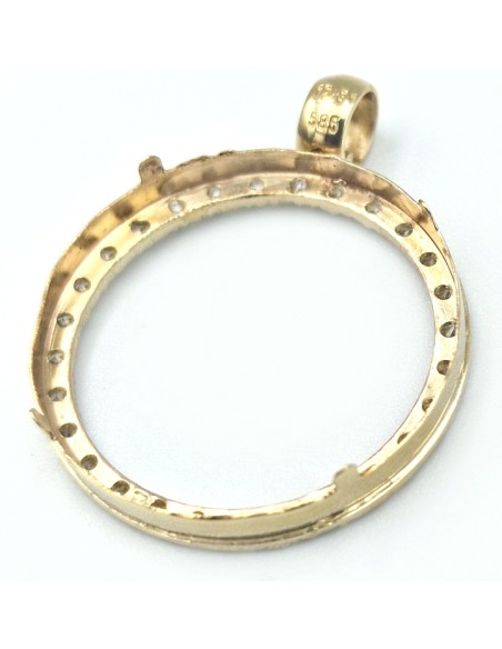Pendant Gold Κ14 with zircons
