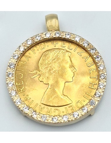 Pendant Gold Κ14 with zircons